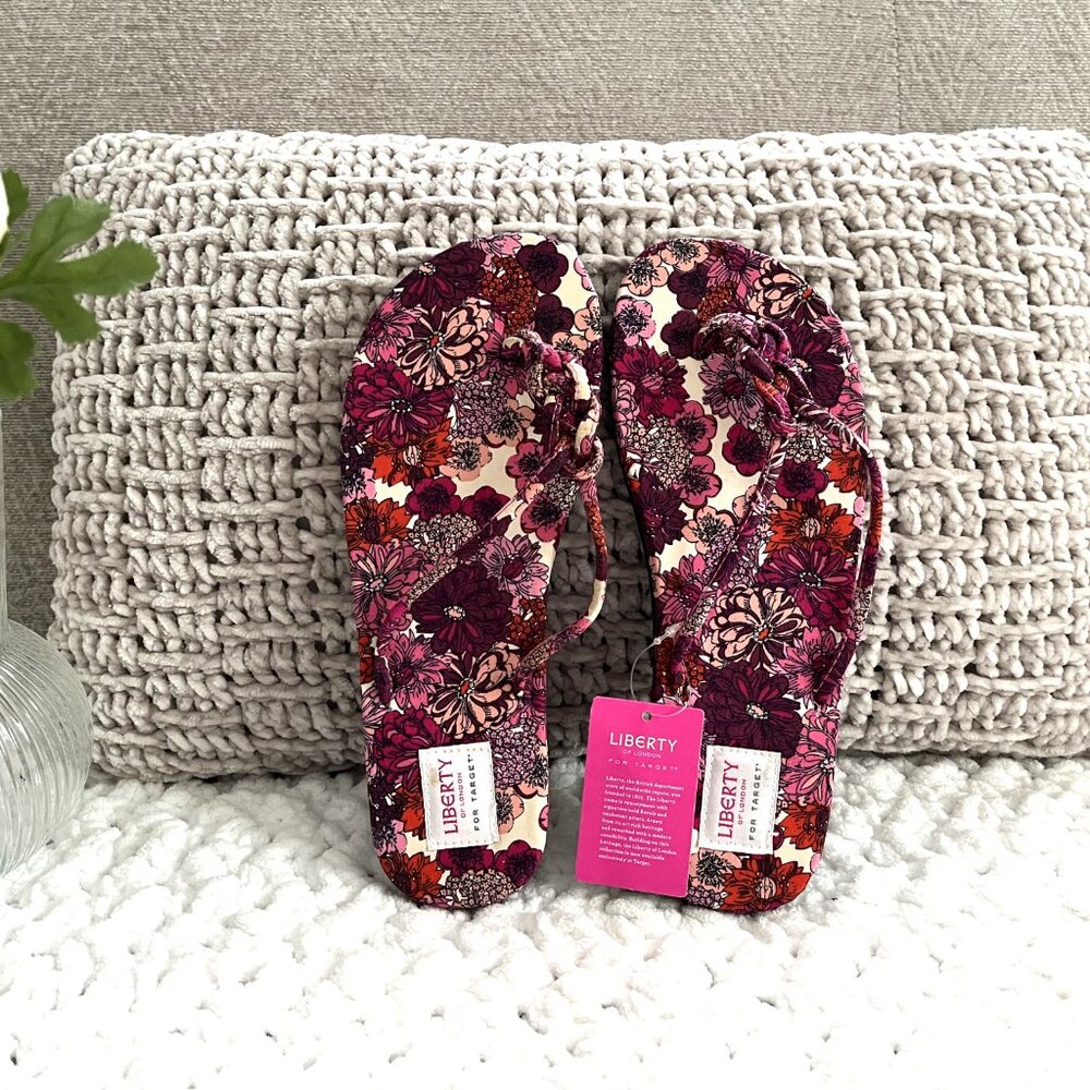 NWT LIBERTY of London for Target Floral Flip Flops (Pink) S